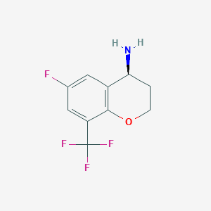 molecular formula C10H9F4NO B15238529 (S)-6-Fluoro-8-(trifluoromethyl)chroman-4-amine 