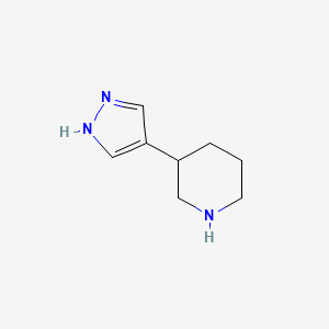 molecular formula C8H13N3 B1523855 3-(1H-吡唑-4-基)哌啶 CAS No. 1211515-46-6