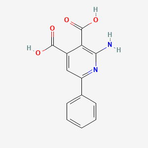 molecular formula C13H10N2O4 B15238578 2-Amino-6-phenylpyridine-3,4-dicarboxylic acid 