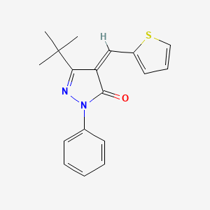 molecular formula C18H18N2OS B15238628 3-tert-butyl-1-phenyl-4-[(thiophen-2-yl)methylidene]-4,5-dihydro-1H-pyrazol-5-one 