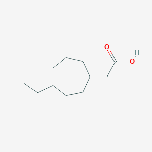 molecular formula C11H20O2 B15238638 2-(4-Ethylcycloheptyl)acetic acid 