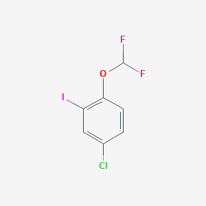 molecular formula C7H4ClF2IO B15238657 4-Chloro-1-(difluoromethoxy)-2-iodobenzene 