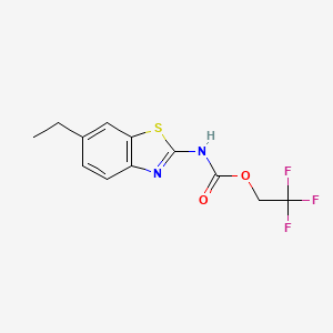 molecular formula C12H11F3N2O2S B1523867 2,2,2-三氟乙基-N-(6-乙基-1,3-苯并噻唑-2-基)氨基甲酸酯 CAS No. 1306606-88-1