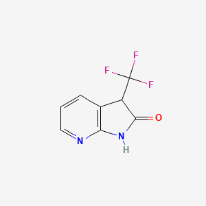 molecular formula C8H5F3N2O B15238690 3-(Trifluoromethyl)-1H,2H,3H-pyrrolo[2,3-b]pyridin-2-one 