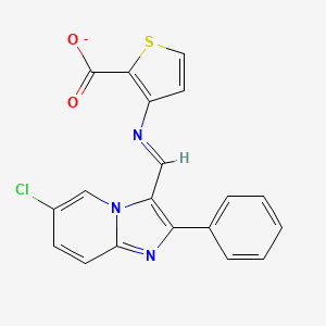 (E)-({6-chloro-2-phenylimidazo[1,2-a]pyridin-3-yl}methylidene)aminothiophene-2-carboxylate