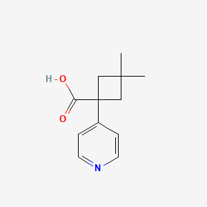 3,3-Dimethyl-1-(pyridin-4-yl)cyclobutane-1-carboxylic acid