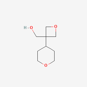 molecular formula C9H16O3 B15238716 [3-(Oxan-4-yl)oxetan-3-yl]methanol 