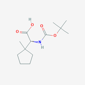 molecular formula C13H23NO4 B15238742 (2R)-2-{[(tert-butoxy)carbonyl]amino}-2-(1-methylcyclopentyl)acetic acid 