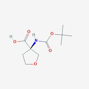 molecular formula C10H17NO5 B15238749 (R)-3-(tert-butoxycarbonylamino)tetrahydrofuran-3-carboxylic acid 