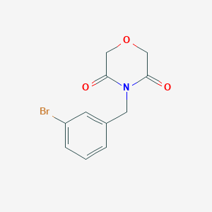 molecular formula C11H10BrNO3 B1523875 4-[(3-Bromophenyl)methyl]morpholine-3,5-dione CAS No. 1250558-73-6