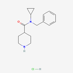 molecular formula C16H23ClN2O B1523877 N-benzyl-N-cyclopropylpiperidine-4-carboxamide hydrochloride CAS No. 1333978-17-8