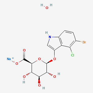 molecular formula C14H14BrClNNaO8 B15238773 5-Bromo-4-chloro-3-indolyl-beta-d-glucuronidesodiumsalthydrate 