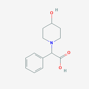 molecular formula C13H17NO3 B15238779 2-(4-Hydroxypiperidin-1-yl)-2-phenylacetic acid 