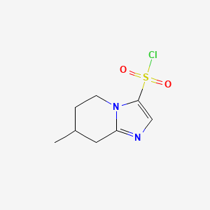 molecular formula C8H11ClN2O2S B15238780 7-methyl-5H,6H,7H,8H-imidazo[1,2-a]pyridine-3-sulfonyl chloride CAS No. 1427379-20-1