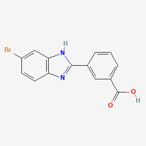 molecular formula C14H9BrN2O2 B15238793 3-(6-bromo-1H-1,3-benzodiazol-2-yl)benzoic acid 