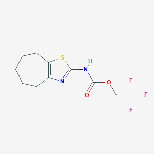 molecular formula C11H13F3N2O2S B1523880 2,2,2-三氟乙基 N-{4H,5H,6H,7H,8H-环庚并[d][1,3]噻唑-2-基}氨基甲酸酯 CAS No. 1333827-60-3