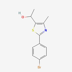 molecular formula C12H12BrNOS B1523881 1-[2-(4-Bromophenyl)-4-methyl-1,3-thiazol-5-yl]ethan-1-ol CAS No. 1248048-23-8