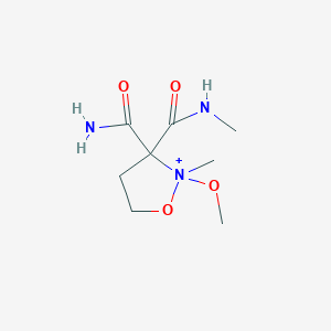 molecular formula C8H16N3O4+ B15238846 2-methoxy-N'3,N3-dimethyl-1,2-oxazolidine-3,3-dicarboxamide 