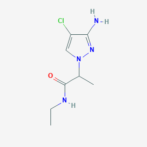 molecular formula C8H13ClN4O B15238865 2-(3-amino-4-chloro-1H-pyrazol-1-yl)-N-ethylpropanamide 