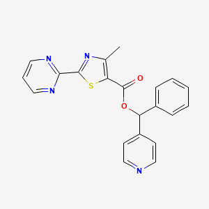 molecular formula C21H16N4O2S B1523887 Phenyl(pyridin-4-yl)methyl 4-methyl-2-(pyrimidin-2-yl)-1,3-thiazole-5-carboxylate CAS No. 1281055-79-5