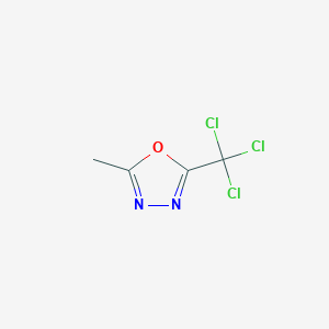 molecular formula C4H3Cl3N2O B1523889 2-Methyl-5-(trichloromethyl)-1,3,4-oxadiazole CAS No. 1195-26-2