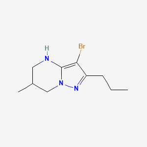 molecular formula C10H16BrN3 B15238912 3-Bromo-6-methyl-2-propyl-4H,5H,6H,7H-pyrazolo[1,5-a]pyrimidine 