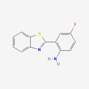 molecular formula C13H9FN2S B15238926 2-(1,3-Benzothiazol-2-yl)-4-fluoroaniline 