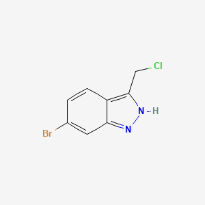 molecular formula C8H6BrClN2 B15238939 1h-Indazole,6-bromo-3-(chloromethyl)- 