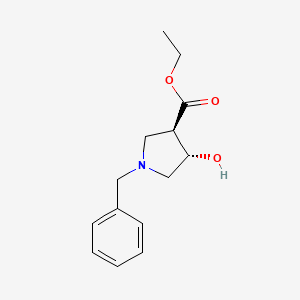 molecular formula C14H19NO3 B15238952 Ethyl (3S,4R)-rel-1-benzyl-4-hydroxypyrrolidine-3-carboxylate 