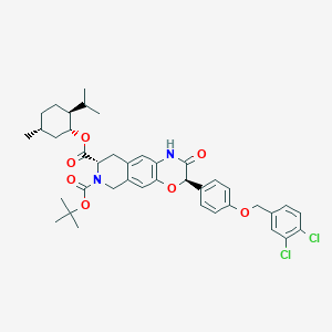 7-(Tert-butyl) 8-((1r,2s,5r)-2-isopropyl-5-methylcyclohexyl) (3r,8s)-3-(4-((3,4-dichlorobenzyl)oxy)phenyl)-2-oxo-1,2,3,6,8,9-hexahydro-7h-[1,4]oxazino[3,2-g]isoquinoline-7,8-dicarboxylate