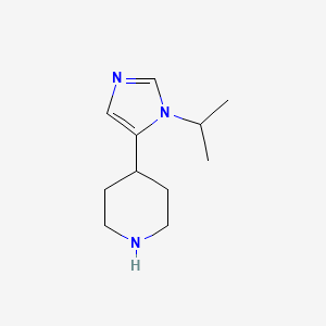 molecular formula C11H19N3 B15238978 4-[1-(propan-2-yl)-1H-imidazol-5-yl]piperidine 