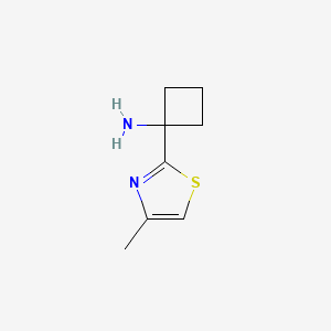 molecular formula C8H12N2S B1523906 1-(4-甲基-1,3-噻唑-2-基)环丁-1-胺 CAS No. 1303845-63-7