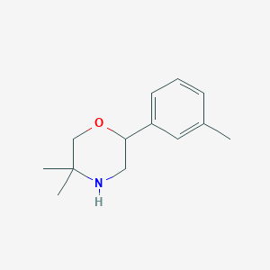 molecular formula C13H19NO B15239077 5,5-Dimethyl-2-m-tolylmorpholine 