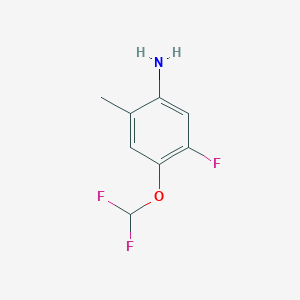 molecular formula C8H8F3NO B15239095 4-(Difluoromethoxy)-5-fluoro-2-methylaniline 