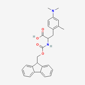 molecular formula C27H28N2O4 B15239102 2-((((9H-fluoren-9-yl)methoxy)carbonyl)amino)-3-(4-(dimethylamino)-2-methylphenyl)propanoic acid 