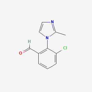 molecular formula C11H9ClN2O B15239163 3-Chloro-2-(2-methyl-1H-imidazol-1-yl)benzaldehyde 