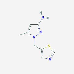 molecular formula C8H10N4S B15239166 5-Methyl-1-[(1,3-thiazol-5-yl)methyl]-1H-pyrazol-3-amine 