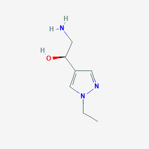 molecular formula C7H13N3O B15239186 (1R)-2-amino-1-(1-ethyl-1H-pyrazol-4-yl)ethan-1-ol 