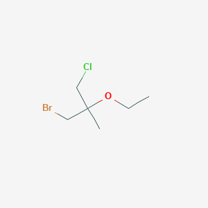 molecular formula C6H12BrClO B15239187 1-Bromo-3-chloro-2-ethoxy-2-methylpropane 