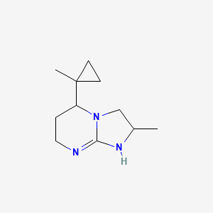 molecular formula C11H19N3 B15239210 2-Methyl-5-(1-methylcyclopropyl)-2H,3H,5H,6H,7H,8H-imidazo[1,2-a]pyrimidine 