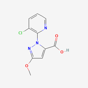 molecular formula C10H8ClN3O3 B1523923 1-(3-氯吡啶-2-基)-3-甲氧基-1H-吡唑-5-羧酸 CAS No. 1122021-75-3