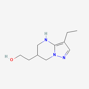 molecular formula C10H17N3O B15239257 2-{3-ethyl-4H,5H,6H,7H-pyrazolo[1,5-a]pyrimidin-6-yl}ethan-1-ol 