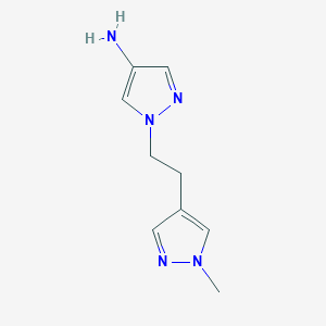 molecular formula C9H13N5 B15239260 1-[2-(1-Methyl-1H-pyrazol-4-yl)ethyl]-1H-pyrazol-4-amine 