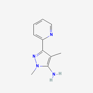 molecular formula C10H12N4 B15239267 1,4-Dimethyl-3-(pyridin-2-YL)-1H-pyrazol-5-amine 