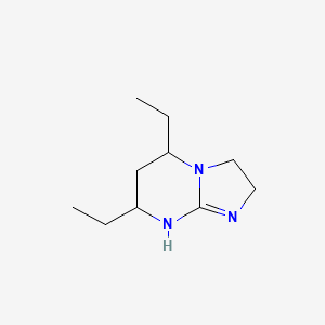 molecular formula C10H19N3 B15239269 5,7-Diethyl-2H,3H,5H,6H,7H,8H-imidazo[1,2-a]pyrimidine 