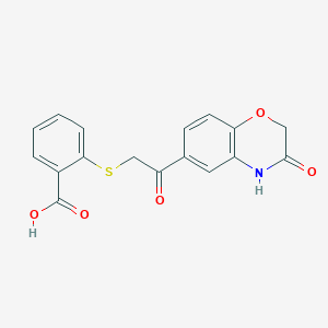 molecular formula C17H13NO5S B15239302 2-{[2-oxo-2-(3-oxo-3,4-dihydro-2H-1,4-benzoxazin-6-yl)ethyl]sulfanyl}benzoic acid 