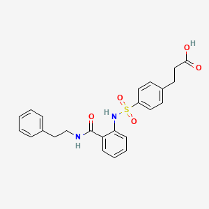 3-(4-(N-(2-(phenethylcarbamoyl)phenyl)sulfamoyl)phenyl)propanoic acid