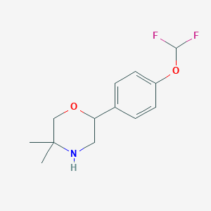 molecular formula C13H17F2NO2 B15239361 2-(4-(Difluoromethoxy)phenyl)-5,5-dimethylmorpholine 