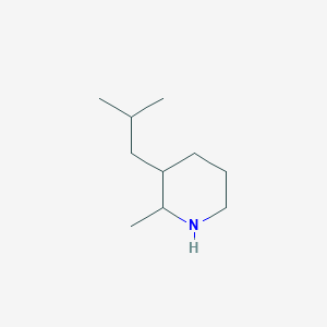 molecular formula C10H21N B15239398 2-Methyl-3-(2-methylpropyl)piperidine 