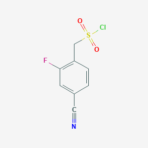 molecular formula C8H5ClFNO2S B1523940 (4-氰基-2-氟苯基)甲磺酰氯 CAS No. 1258640-95-7